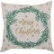 Northlight 18" Embroidered "Merry Christmas" Wreath Cotton Square Throw Pillow